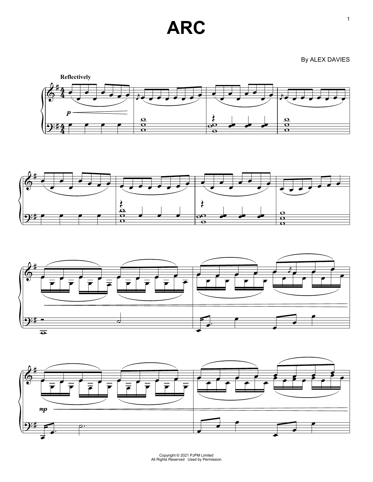 Wide Eyed Arc sheet music notes and chords arranged for Piano Solo