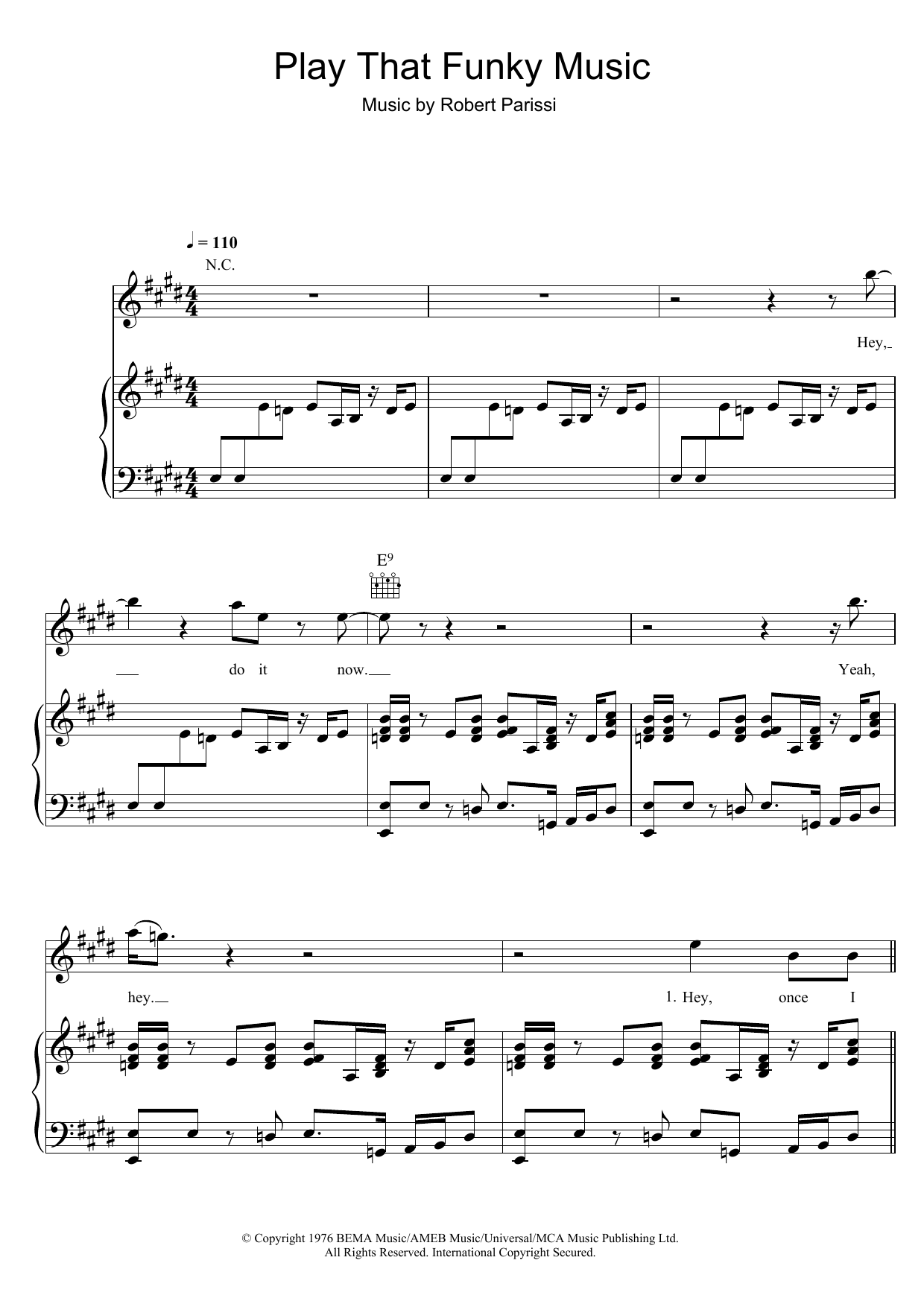 Wild Cherry Play That Funky Music sheet music notes and chords arranged for Easy Bass Tab