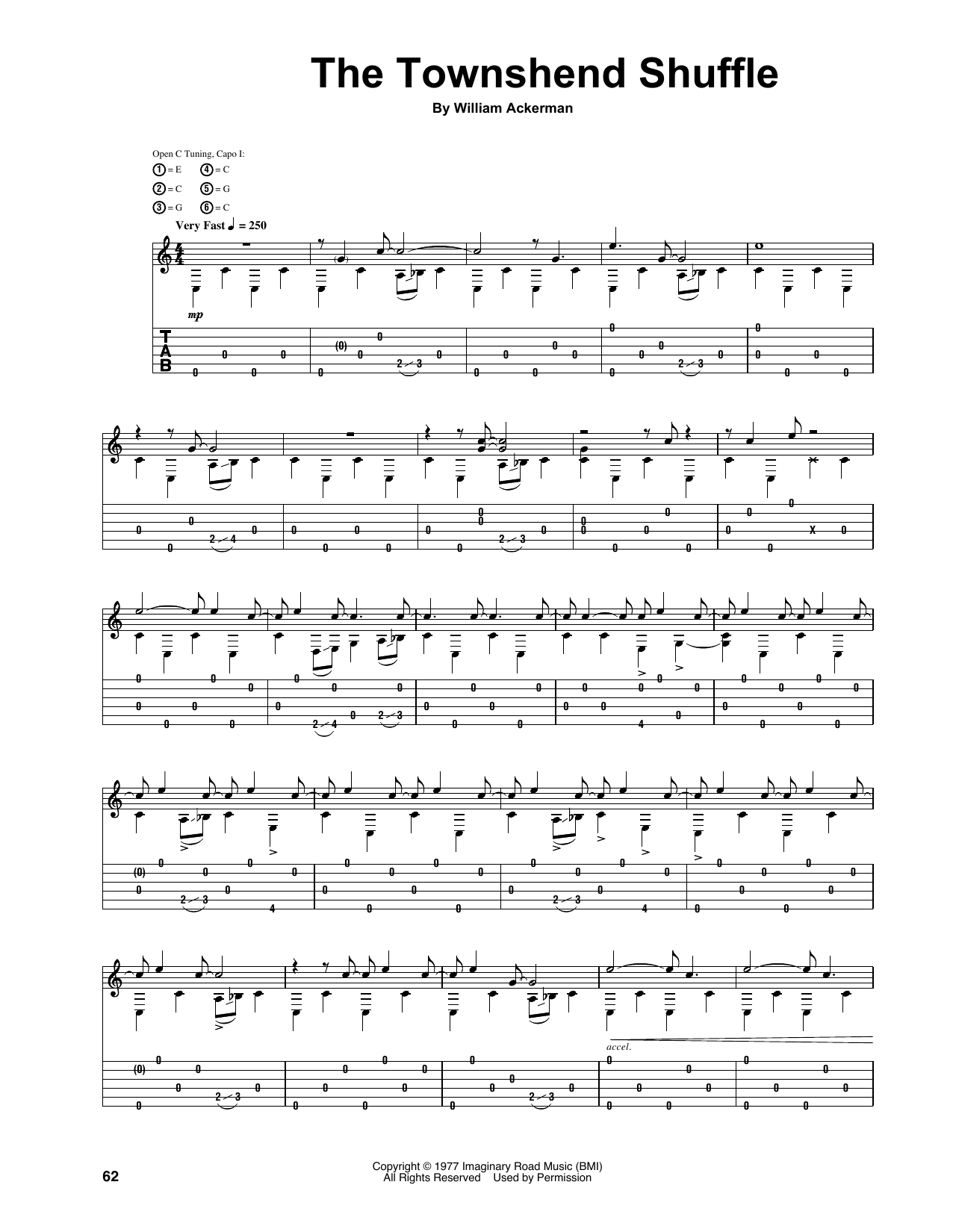 Will Ackerman The Townshend Shuffle sheet music notes and chords arranged for Guitar Tab