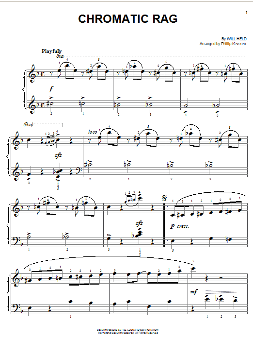Will Held Chromatic Rag (arr. Phillip Keveren) sheet music notes and chords arranged for Easy Piano