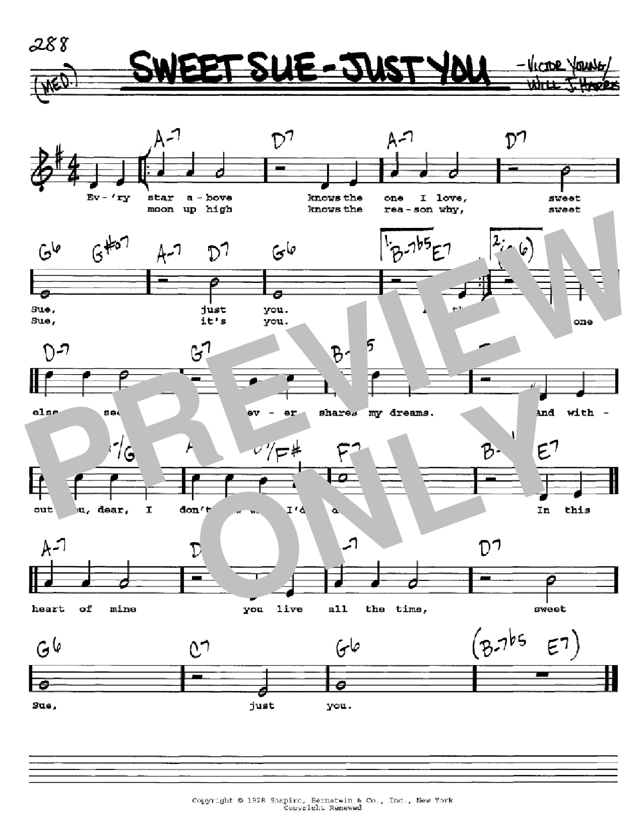 Will J. Harris Sweet Sue-Just You sheet music notes and chords arranged for Banjo Tab