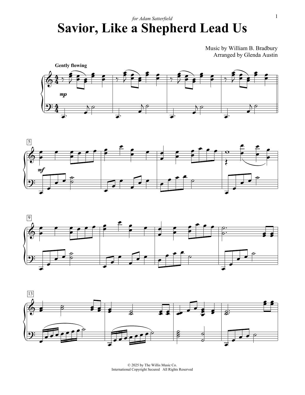 William B. Bradbury Savior, Like A Shepherd Lead Us (arr. Glenda Austin) sheet music notes and chords arranged for Educational Piano