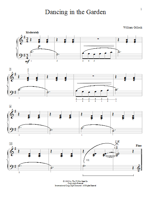 William Gillock Dancing In The Garden sheet music notes and chords arranged for Educational Piano