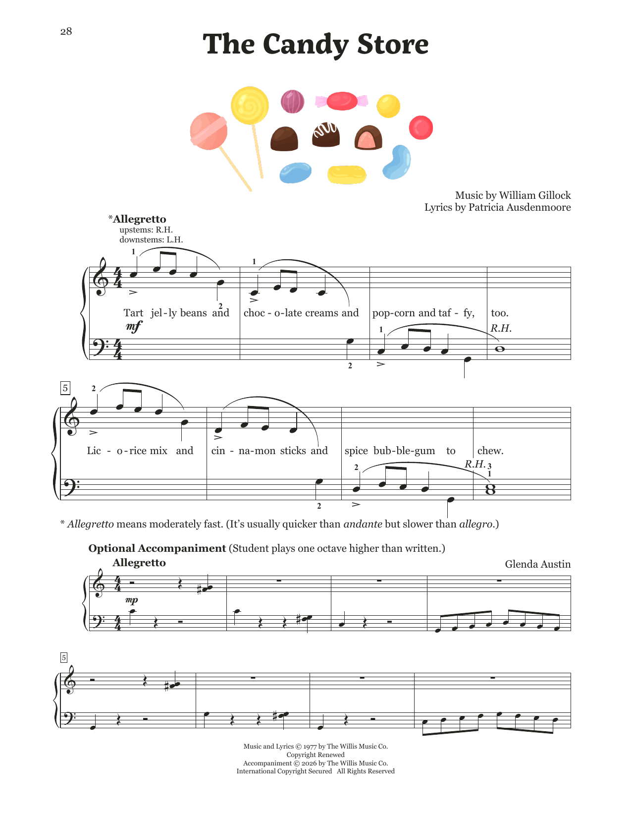 William Gillock The Candy Store sheet music notes and chords arranged for Educational Piano