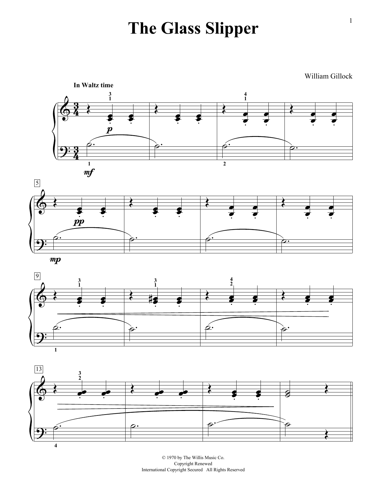 William Gillock The Glass Slipper sheet music notes and chords arranged for Educational Piano