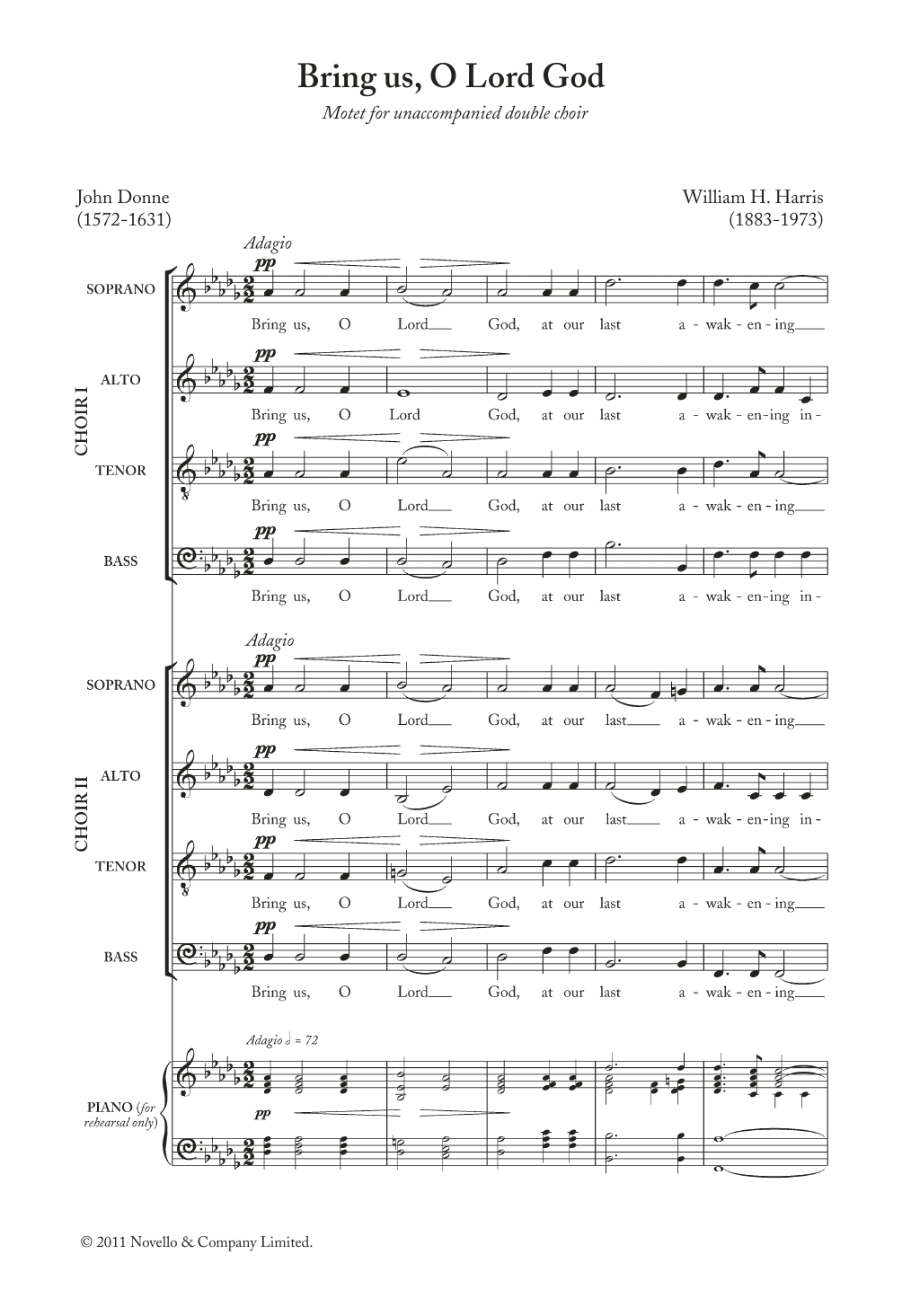 William H. Harris Bring Us, O Lord God sheet music notes and chords arranged for Piano, Vocal & Guitar Chords