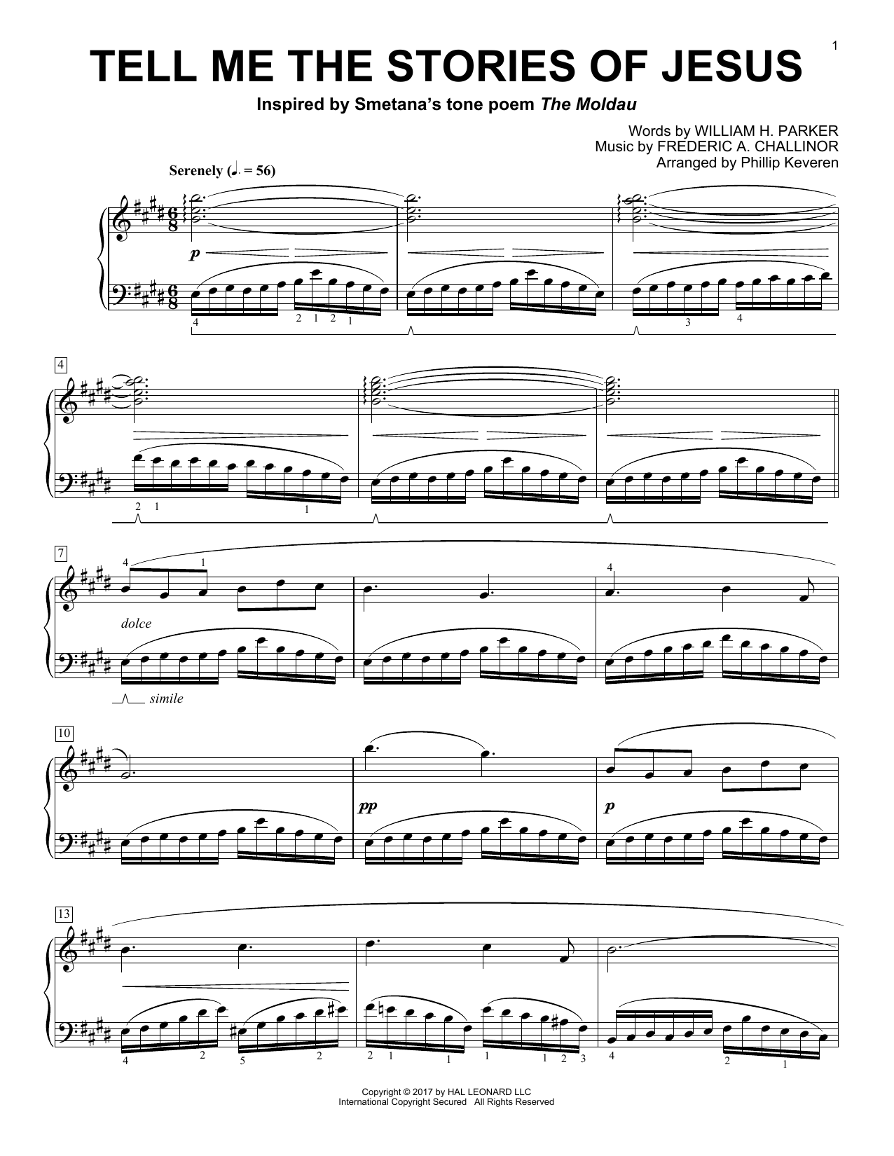 William H. Parker Tell Me The Stories Of Jesus (arr. Phillip Keveren) sheet music notes and chords arranged for Piano Solo