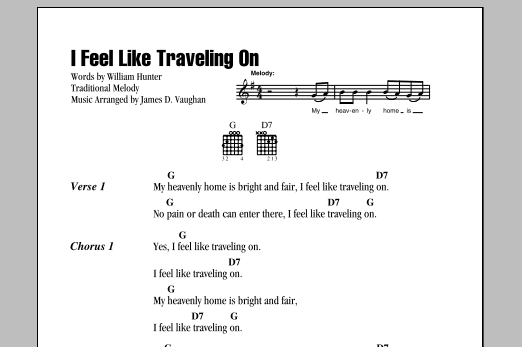 William Hunter I Feel Like Traveling On sheet music notes and chords arranged for Piano, Vocal & Guitar Chords (Right-Hand Melody)