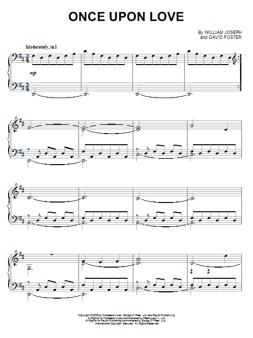 William Joseph Once Upon Love sheet music notes and chords arranged for Piano Solo