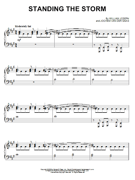 William Joseph Standing The Storm sheet music notes and chords arranged for Piano Solo