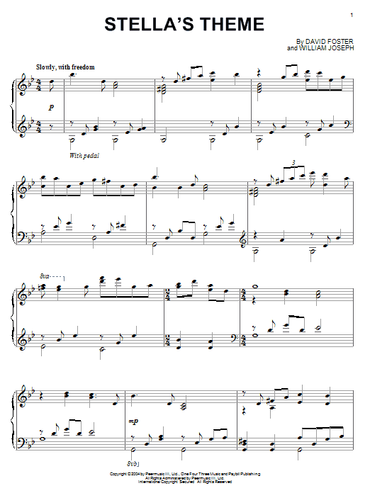 William Joseph Stella's Theme sheet music notes and chords arranged for Piano Solo