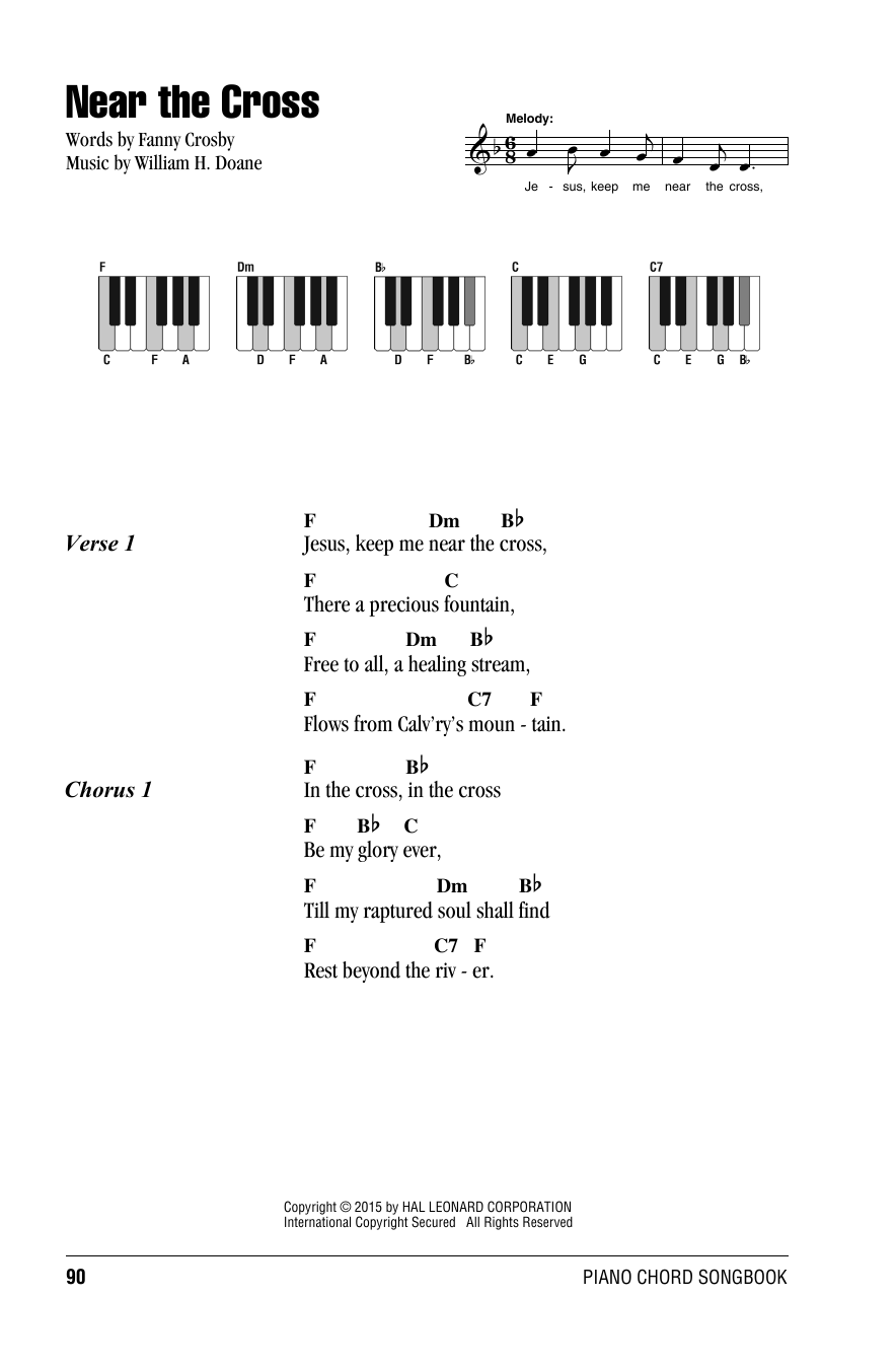 William H. Doane Near The Cross sheet music notes and chords arranged for Piano Chords/Lyrics