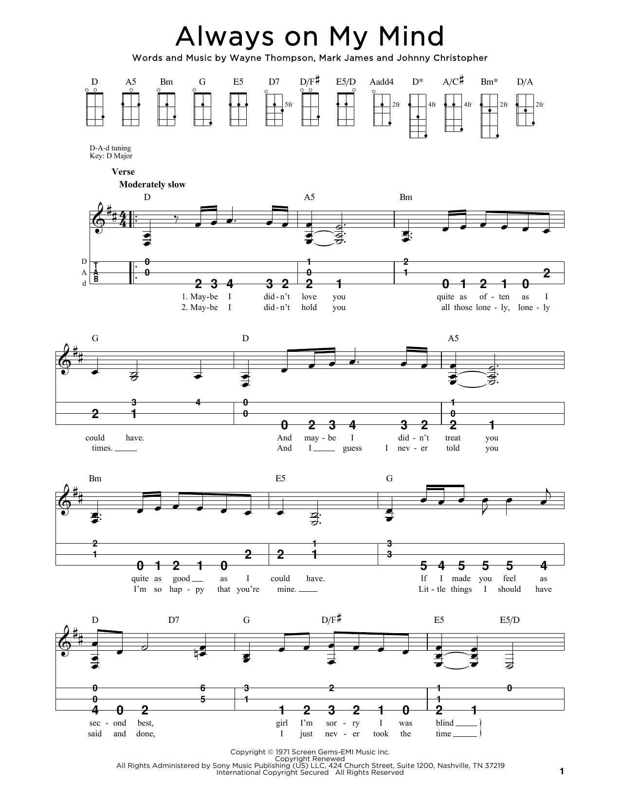 Willie Nelson Always On My Mind (arr. Steven B. Eulberg) sheet music notes and chords arranged for Dulcimer