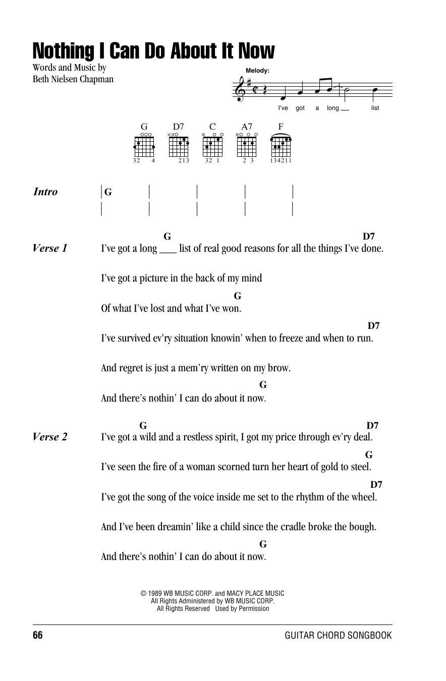 Willie Nelson Nothing I Can Do About It Now sheet music notes and chords arranged for Guitar Chords/Lyrics