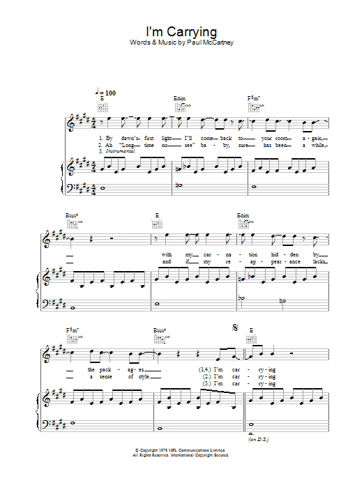Wings I'm Carrying sheet music notes and chords arranged for Guitar Chords/Lyrics