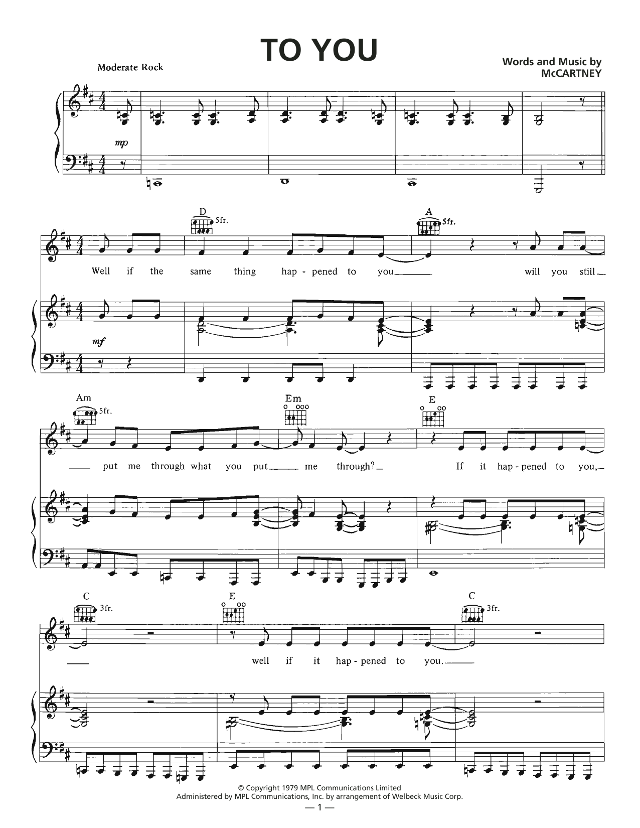 Wings To You sheet music notes and chords arranged for Piano, Vocal & Guitar Chords (Right-Hand Melody)
