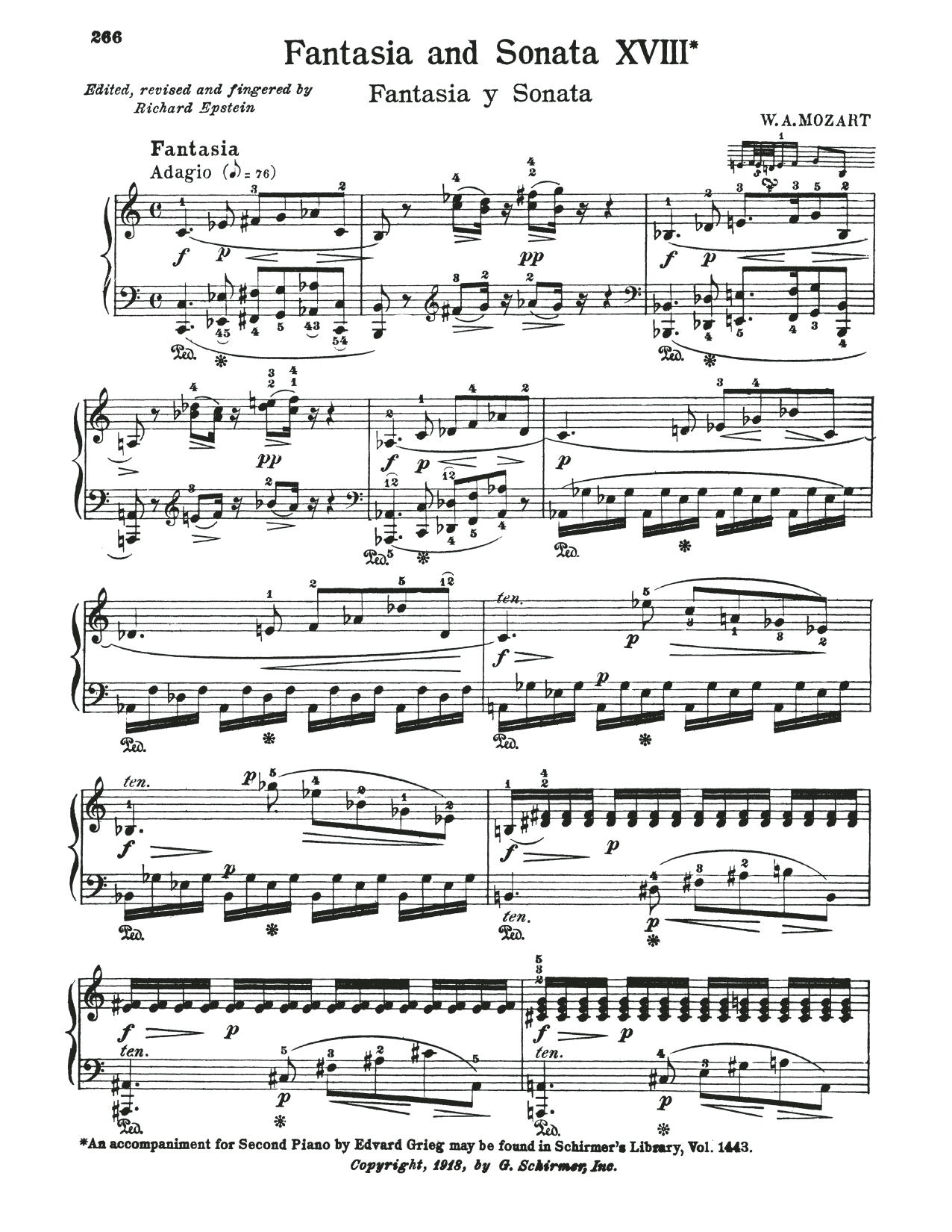 Wolfgang Amadeus Mozart Fantasia In C Minor, K. 475 sheet music notes and chords arranged for Piano Solo