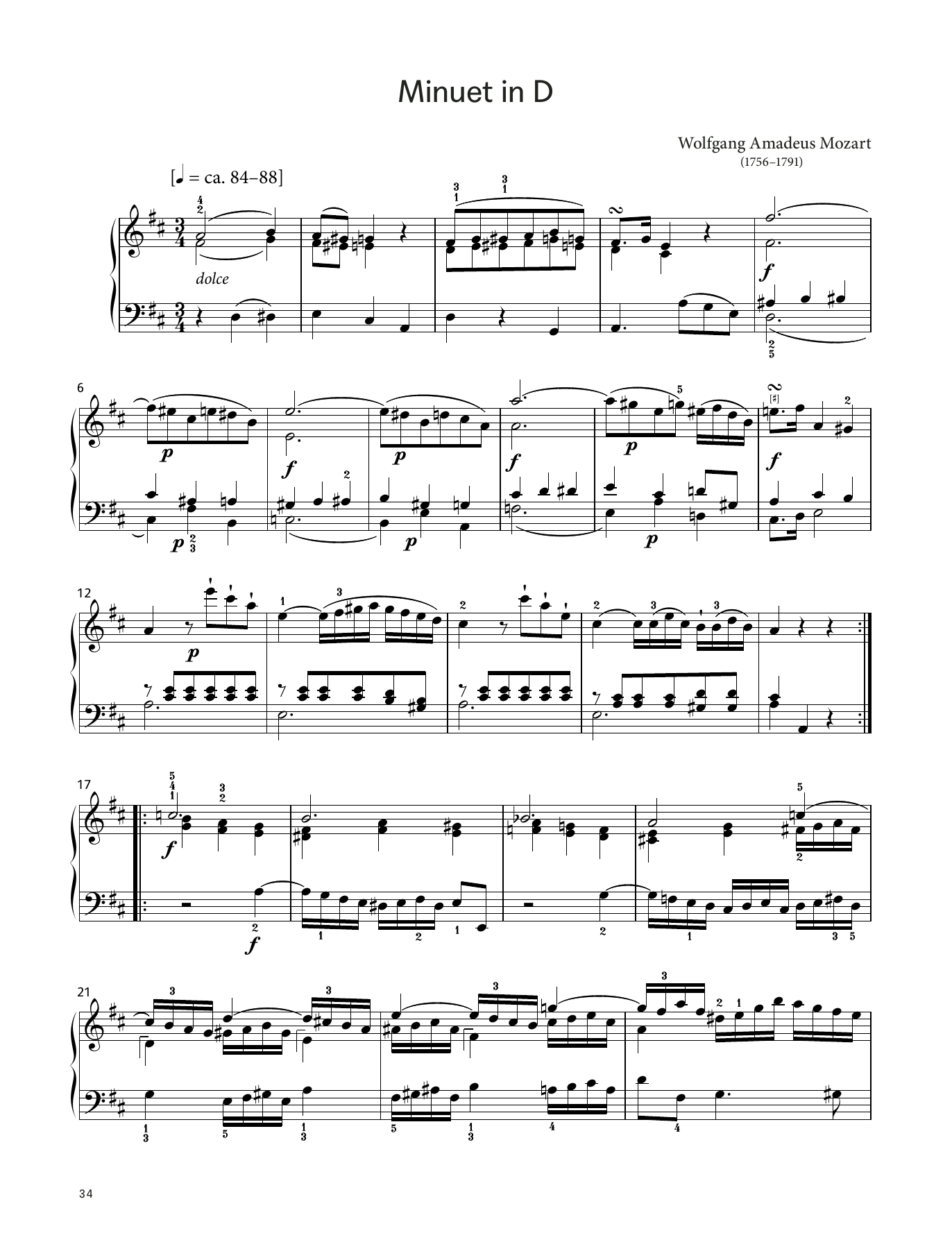 Wolfgang Amadeus Mozart Minuet in D, K. 355 (LCME Piano 2018 Grade 7 List A) sheet music notes and chords arranged for Piano Solo