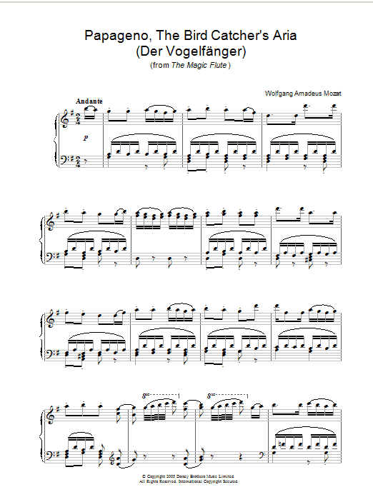 Wolfgang Amadeus Mozart Papageno, The Bird Catcher's Aria (Der Vogelfanger) (from The Magic Flute) sheet music notes and chords arranged for Clarinet Solo