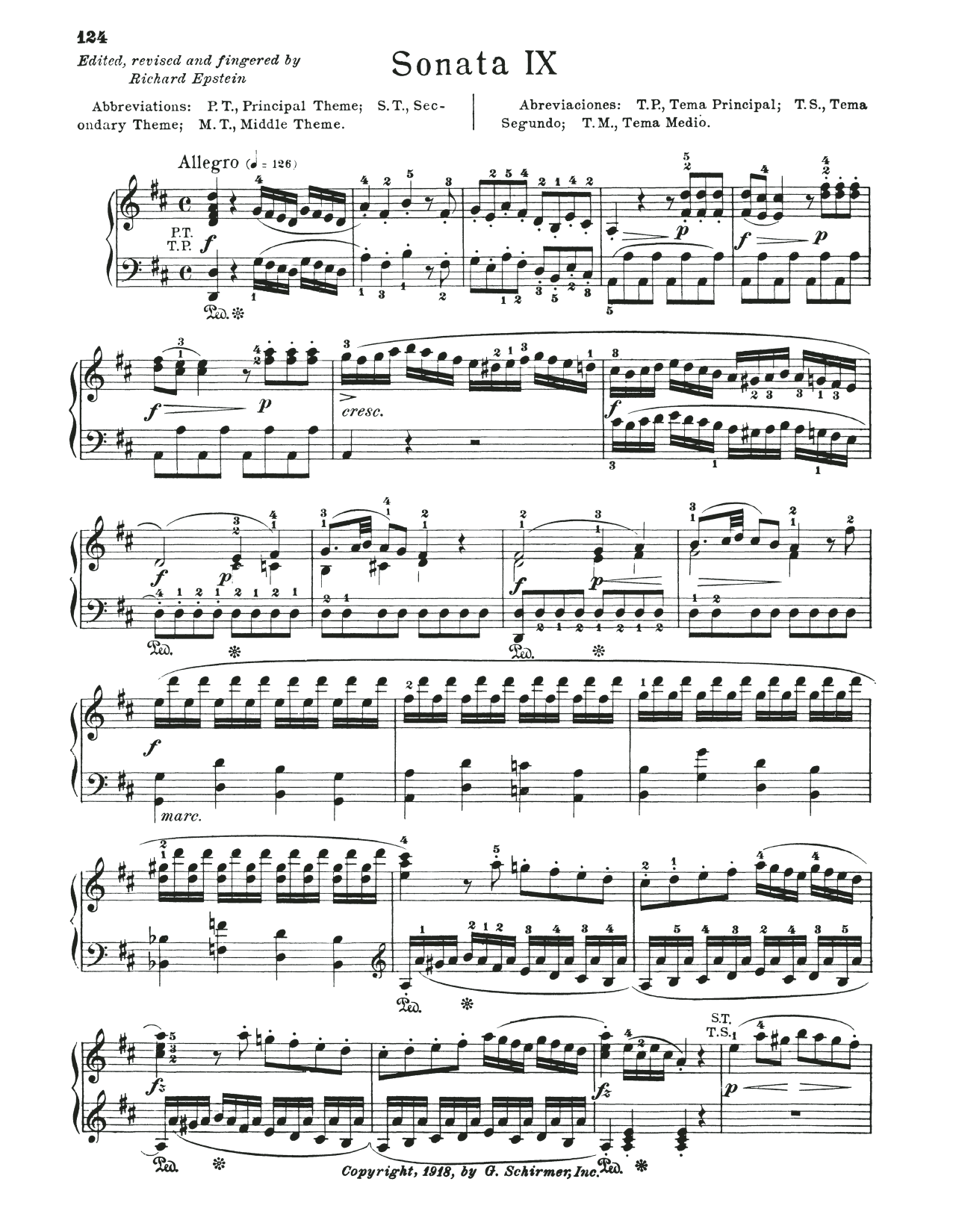 Wolfgang Amadeus Mozart Sonata In D Major, K. 284 sheet music notes and chords arranged for Piano Solo