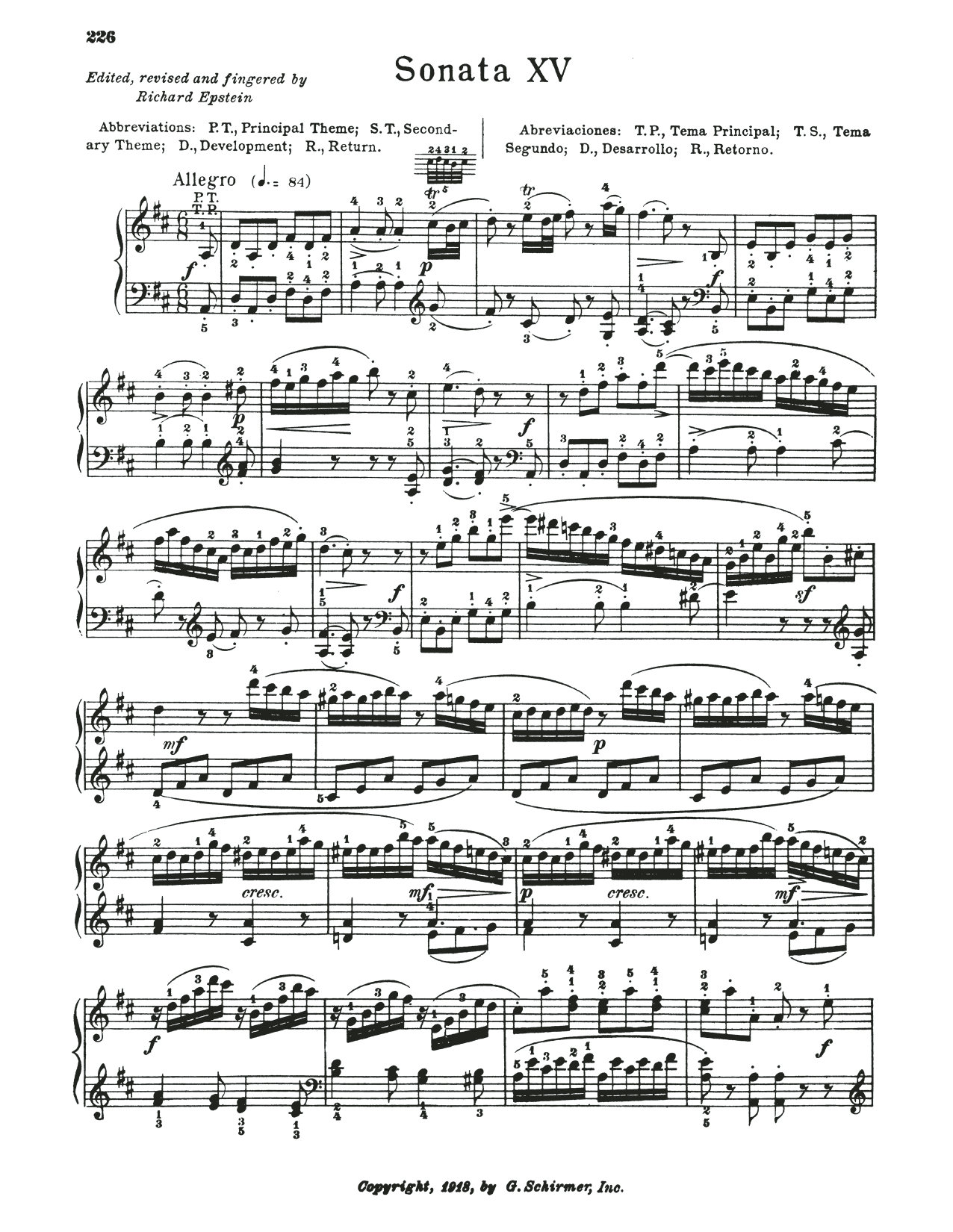 Wolfgang Amadeus Mozart Sonata In D Major, K. 576 sheet music notes and chords arranged for Piano Solo