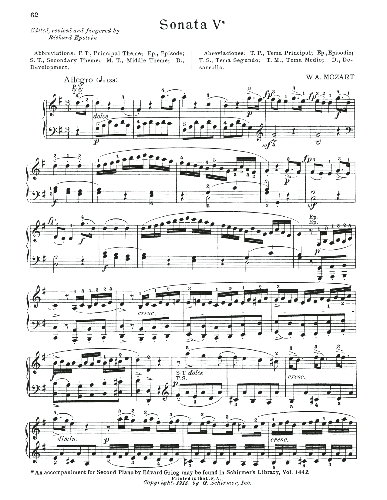 Wolfgang Amadeus Mozart Sonata In G Major, K. 283 sheet music notes and chords arranged for Piano Solo