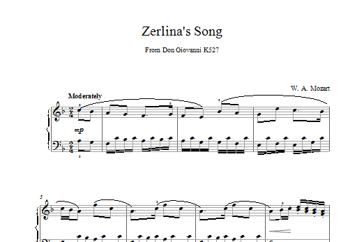Wolfgang Amadeus Mozart Zerlina's Song From Don Giovanni K527 sheet music notes and chords arranged for Piano Solo