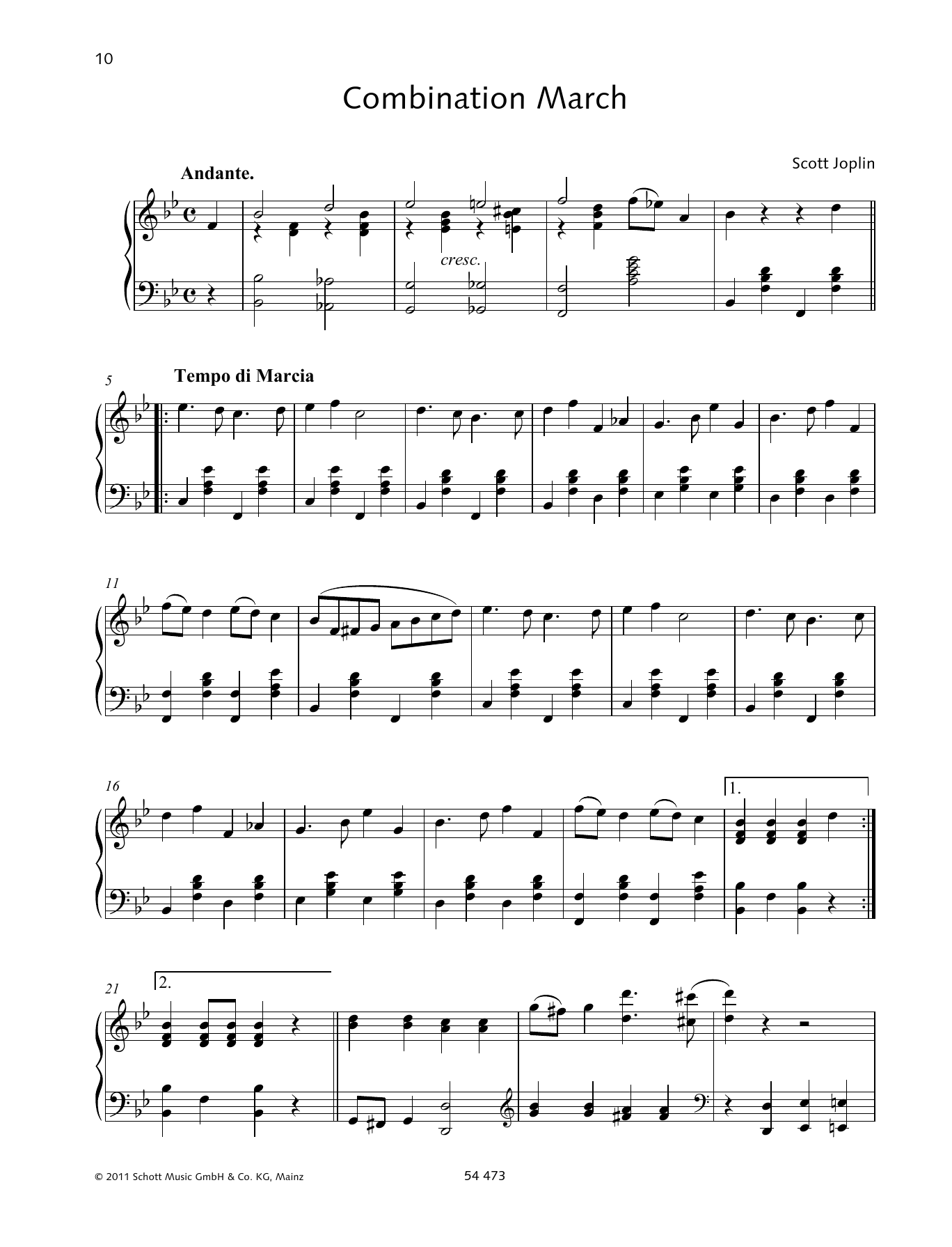 Wolfgang Birtel Combination March sheet music notes and chords arranged for Piano Solo