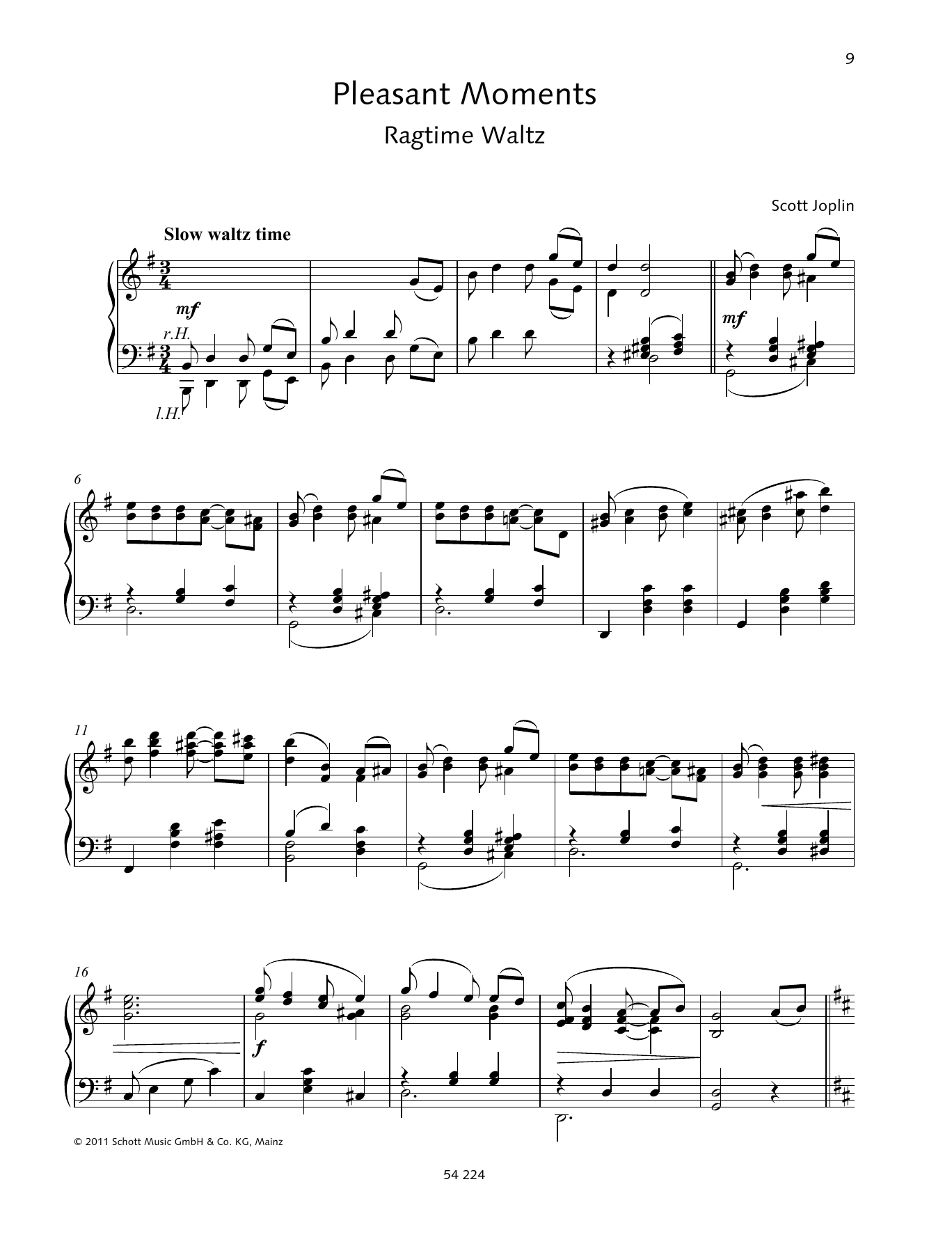 Wolfgang Birtel Pleasant Moments sheet music notes and chords arranged for Piano Solo