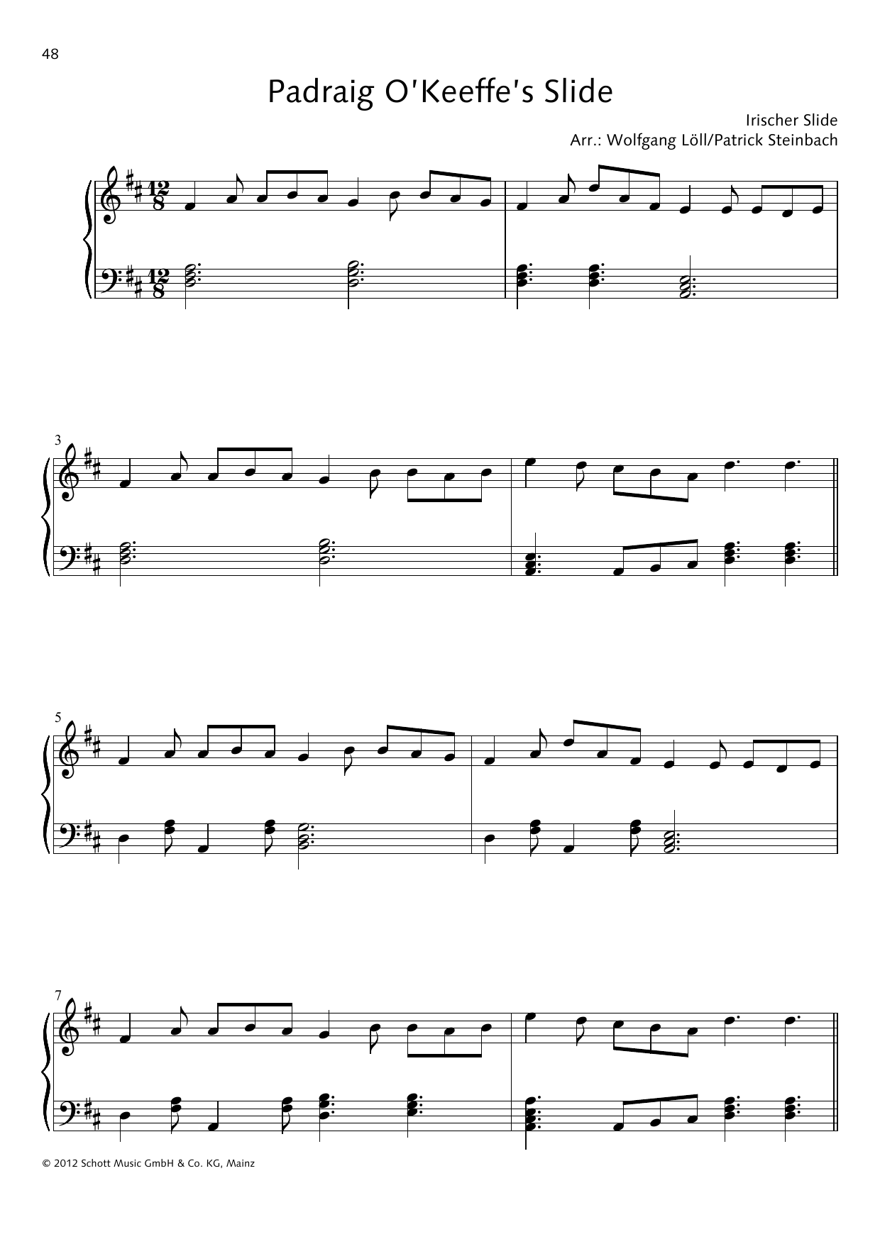 Wolfgang Löll Padraig O'Keeffe's Slide sheet music notes and chords arranged for Piano Solo