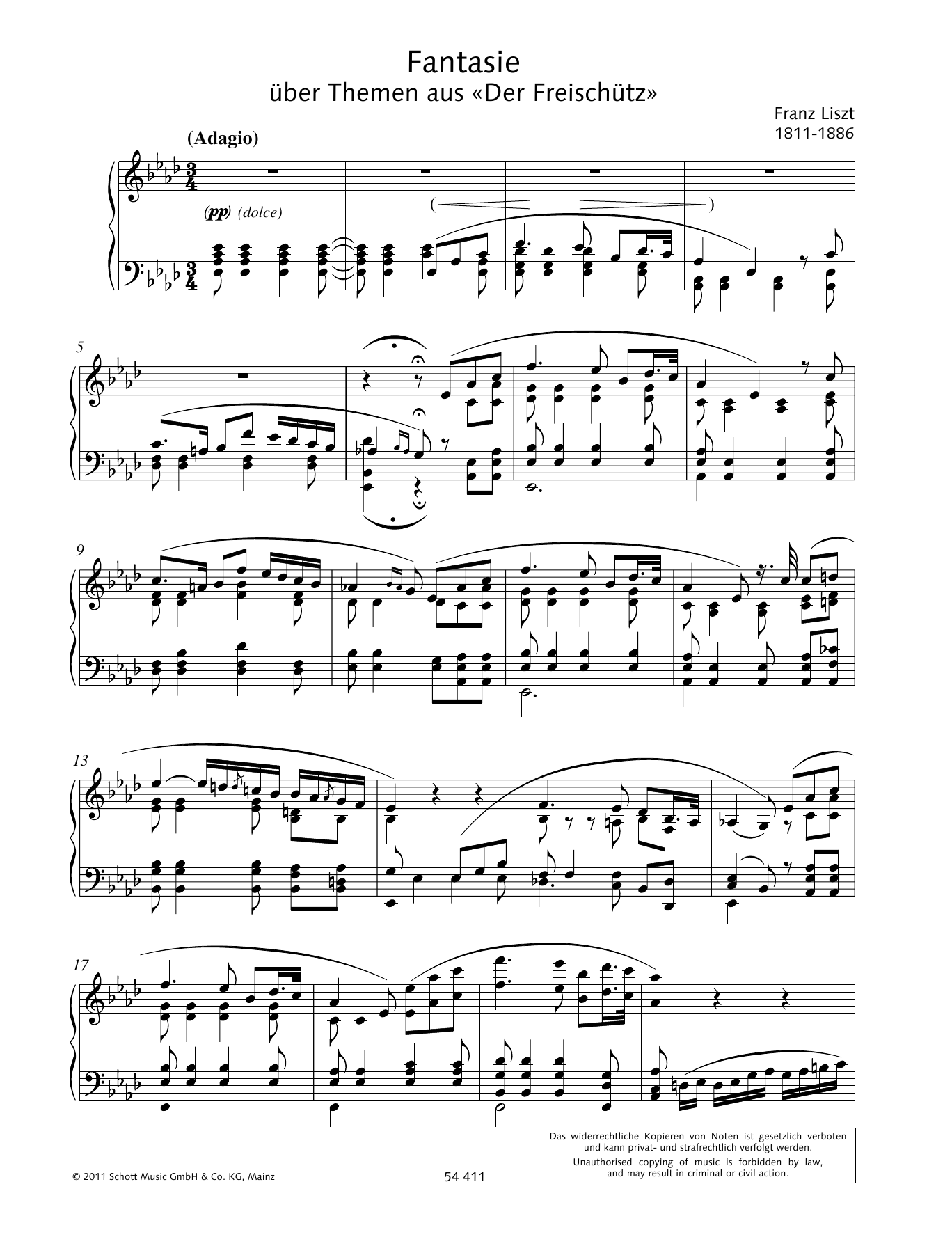 Wolfgang Wagner Fantasy sheet music notes and chords arranged for Piano Solo