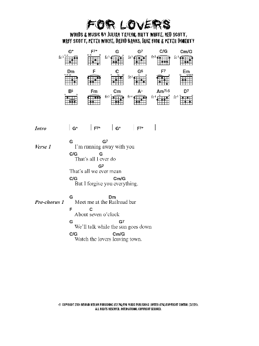Wolfman For Lovers (feat. Pete Doherty) sheet music notes and chords arranged for Guitar Chords/Lyrics