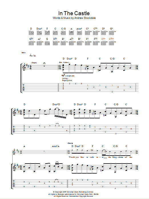 Wolfmother In The Castle sheet music notes and chords arranged for Guitar Tab