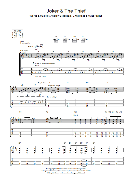 Wolfmother Joker and The Thief sheet music notes and chords arranged for Drums