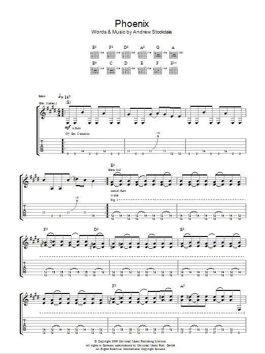 Wolfmother Phoenix sheet music notes and chords arranged for Guitar Tab
