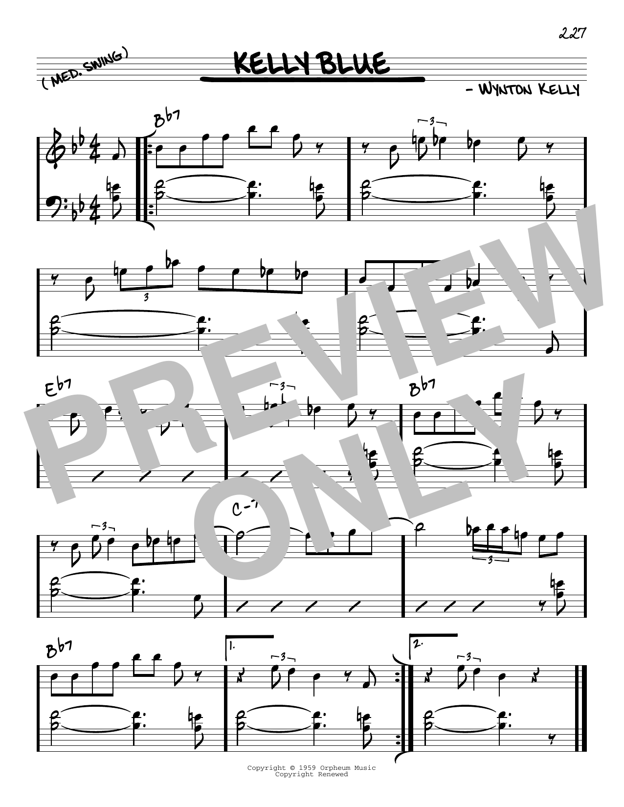 Wynton Kelly Kelly Blue sheet music notes and chords arranged for Real Book – Melody & Chords