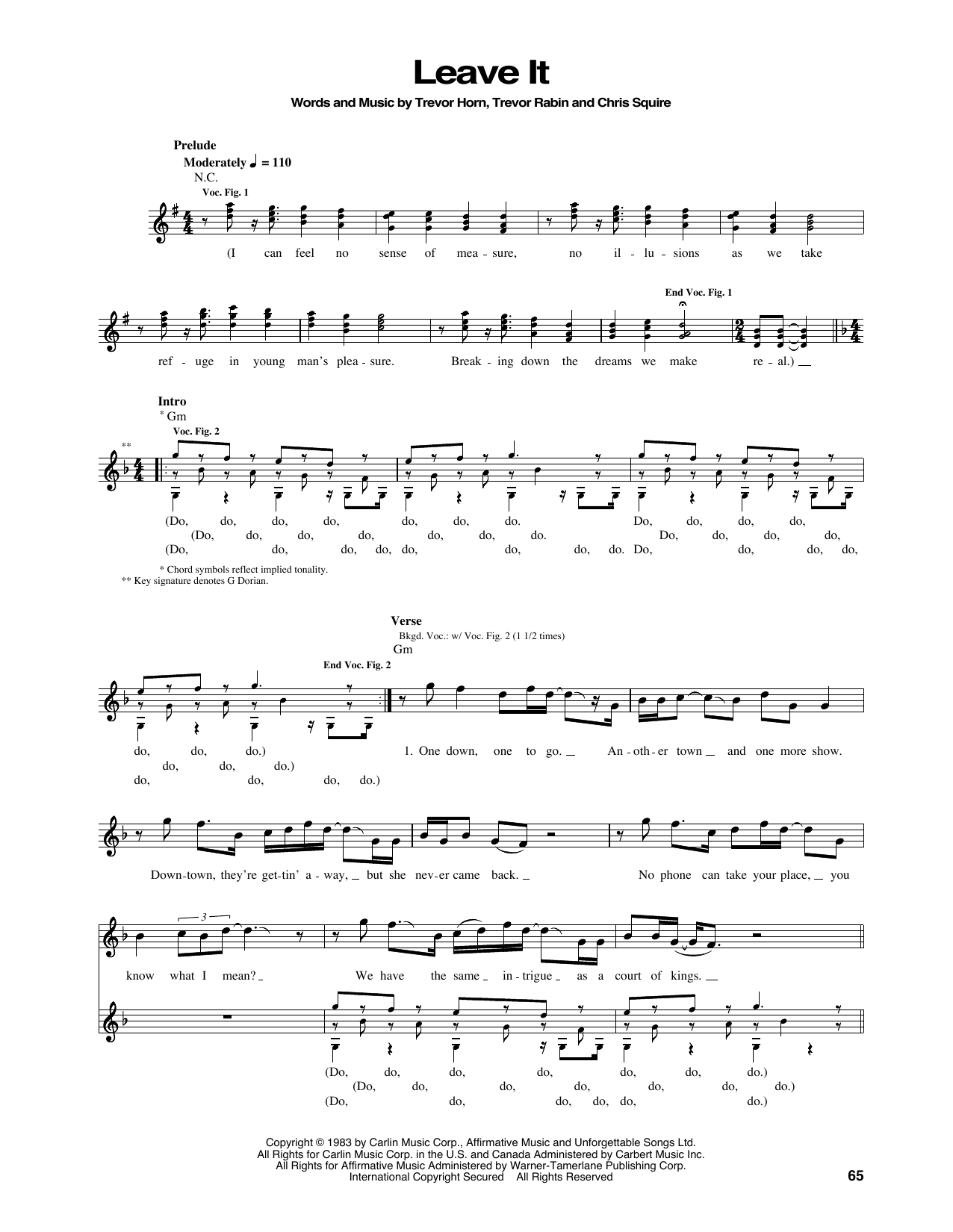 Yes Leave It sheet music notes and chords arranged for Bass Guitar Tab