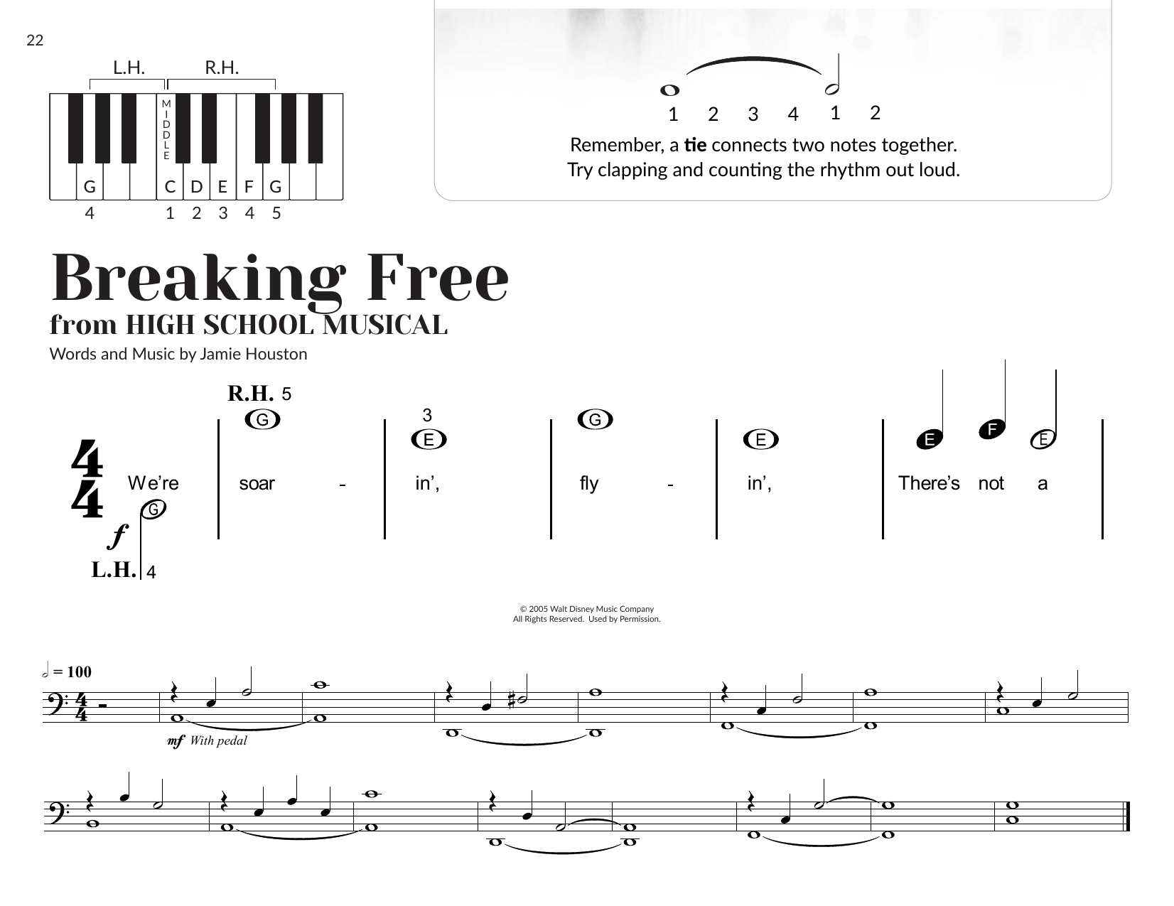 Zac Efron & Vanessa Anne Hudgens Breaking Free (from High School Musical) (arr. Brittany McCorriston) sheet music notes and chords arranged for Very Beginner Piano
