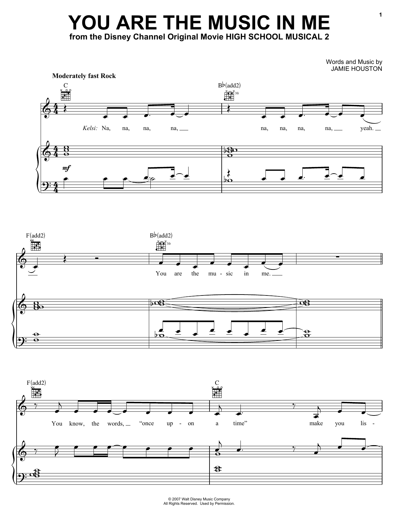 Zac Efron & Vanessa Hudgens You Are The Music In Me (from High School Musical 2) sheet music notes and chords arranged for French Horn Solo