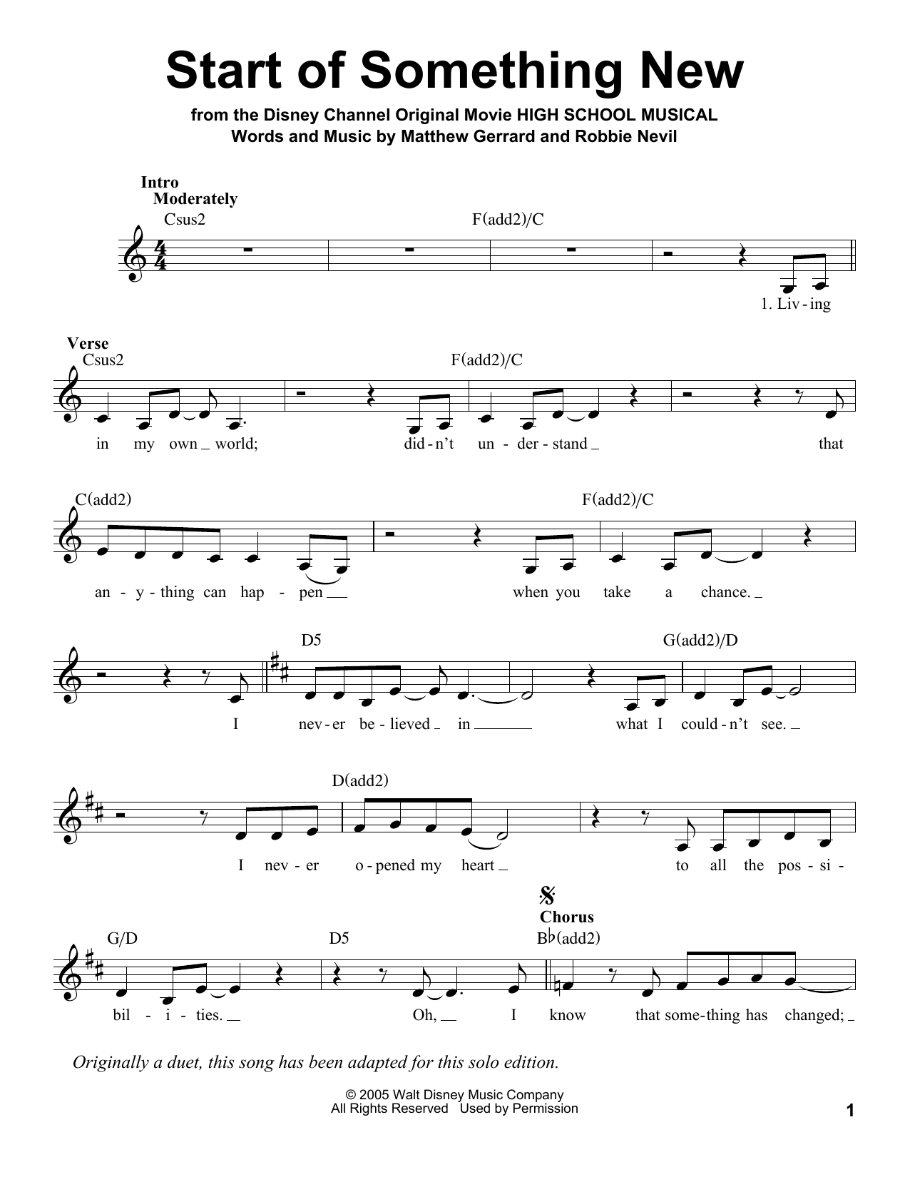 Zac Efron and Vanessa Anne Hudgens Start Of Something New sheet music notes and chords arranged for Pro Vocal