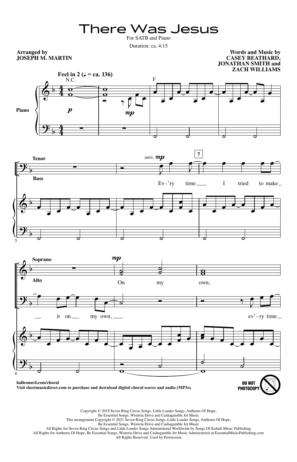 Zach Williams There Was Jesus (feat. Dolly Parton) (arr. Joseph M. Martin) sheet music notes and chords arranged for SATB Choir