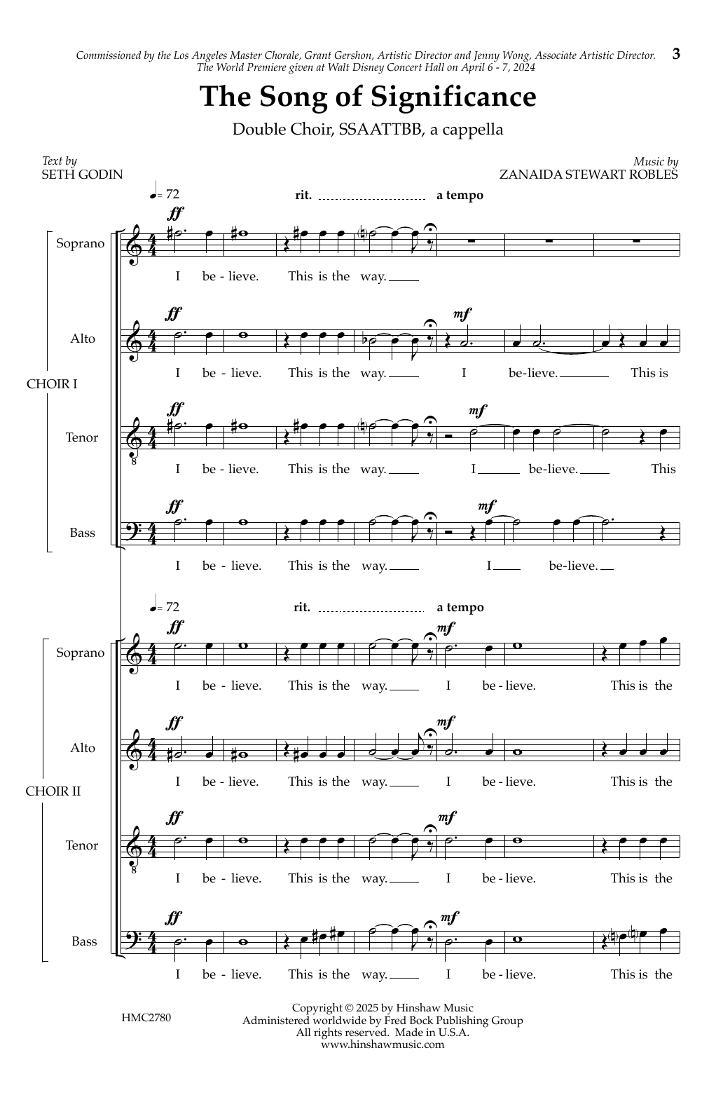 Zanaida Stewart Robles Song Of Significance sheet music notes and chords arranged for SSAATTBB Choir