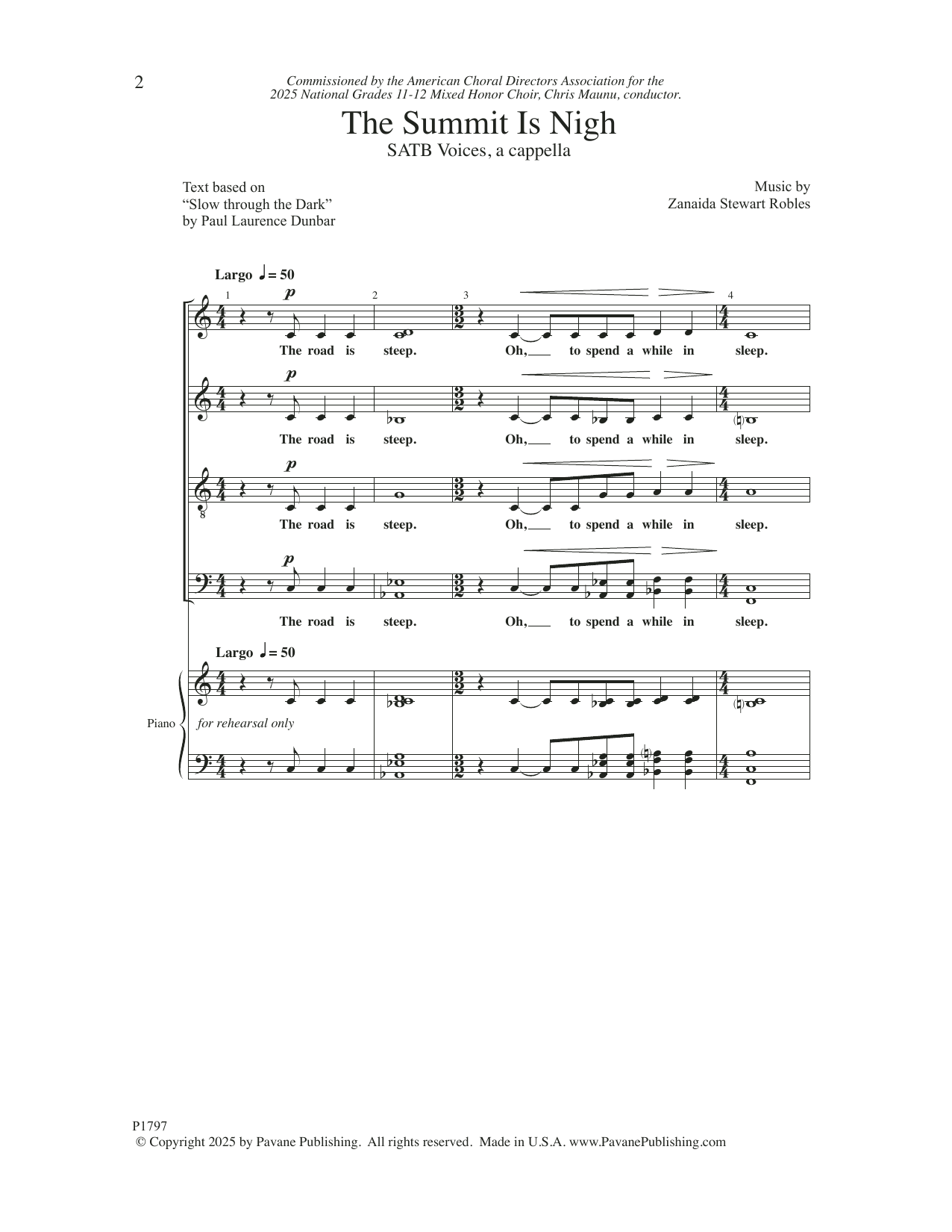 Zanaida Stewart Robles The Summit Is Nigh sheet music notes and chords arranged for SATB Choir