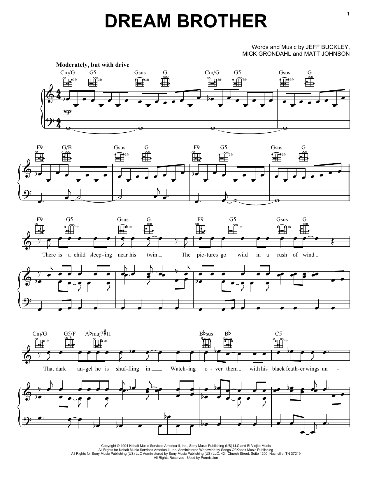 Zedd Dream Brother (feat. Jeff Buckley) sheet music notes and chords arranged for Piano, Vocal & Guitar Chords (Right-Hand Melody)