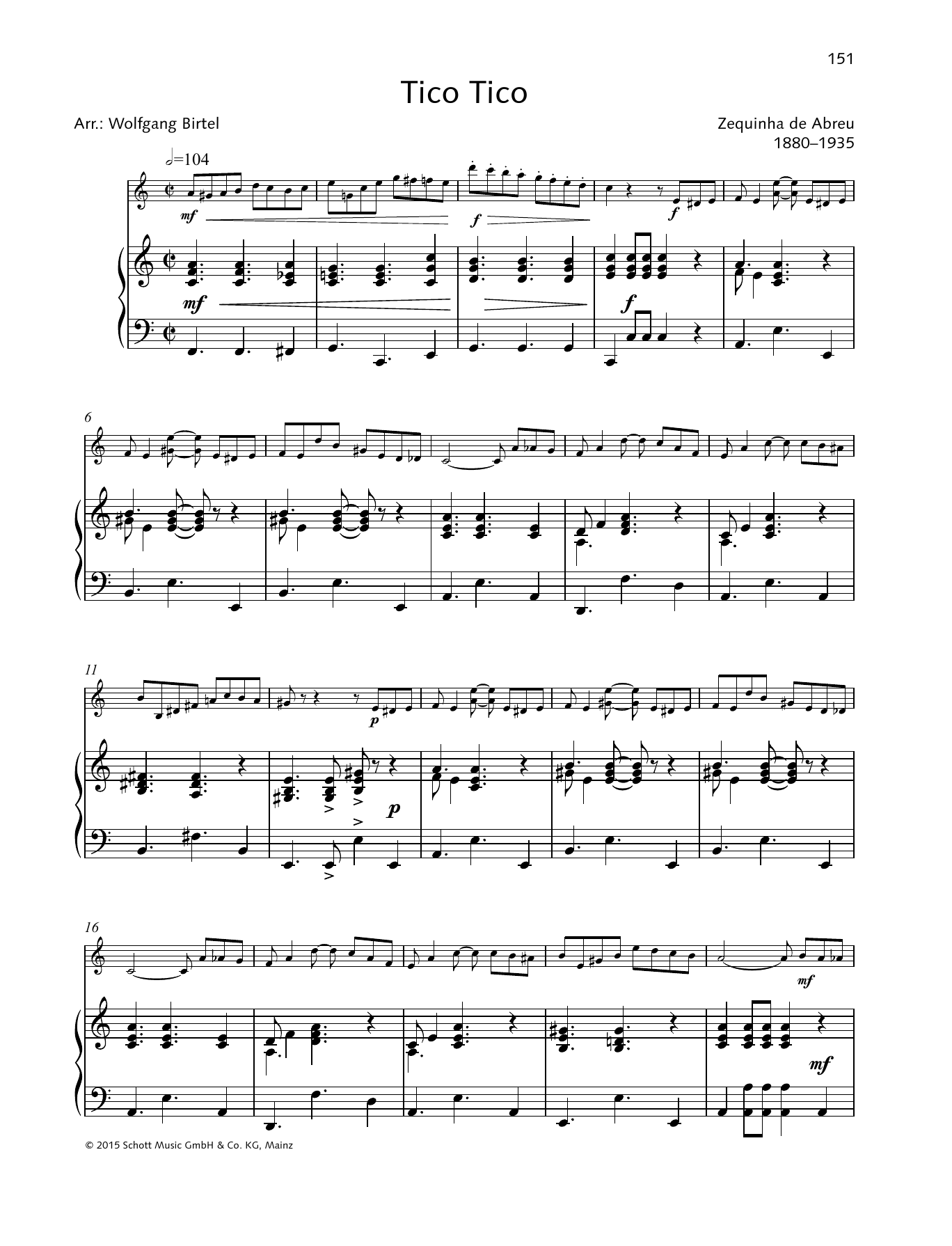 Zequinha de Abreu Tico Tico sheet music notes and chords arranged for String Solo